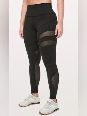 Lululemon Wunder Under  Leggings With Mesh